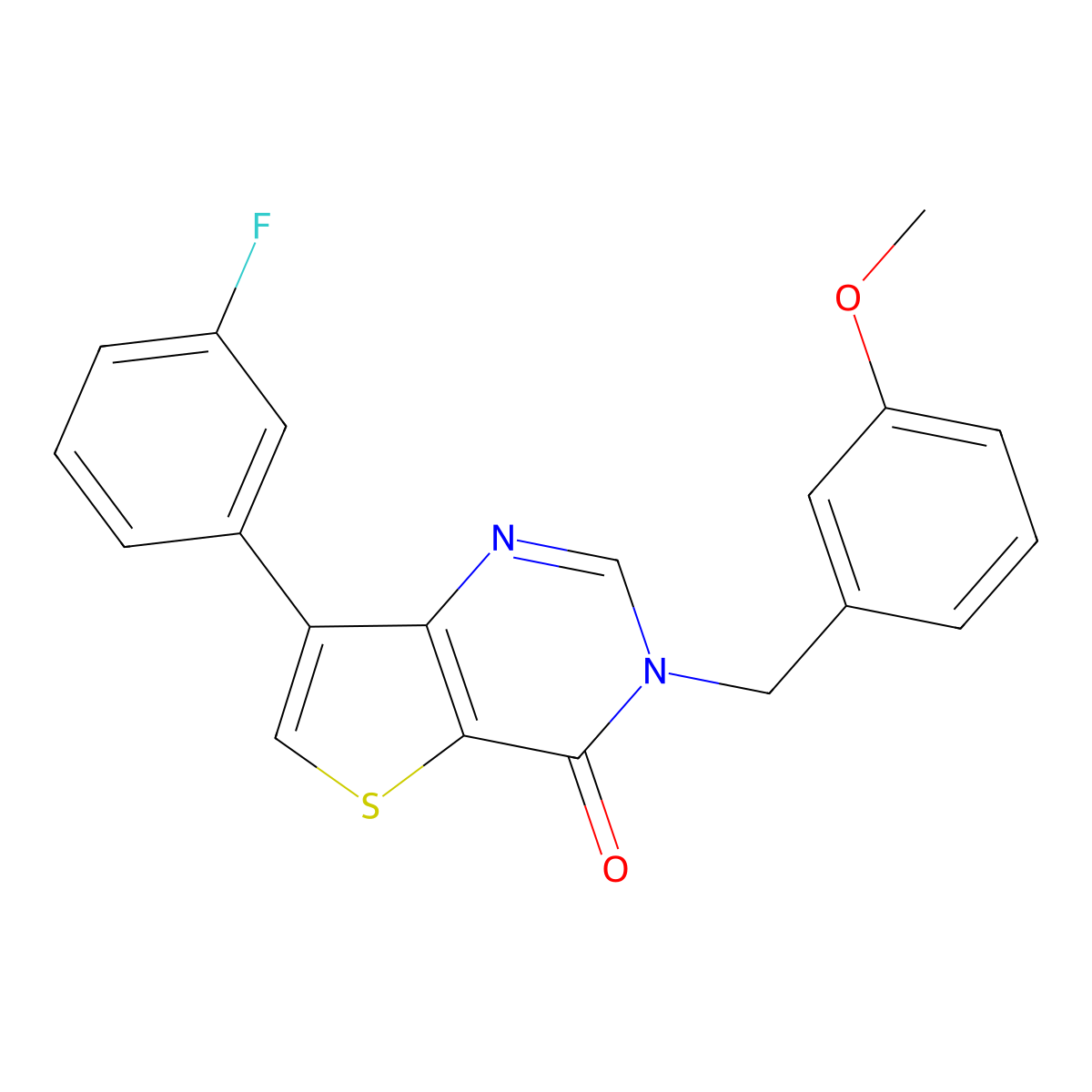 7-(3-fluorophenyl)-3-(3-methoxybenzyl)thieno[3,2-d]pyrimidin-4(3H)-one molecular structure, CAS 1105211-80-0