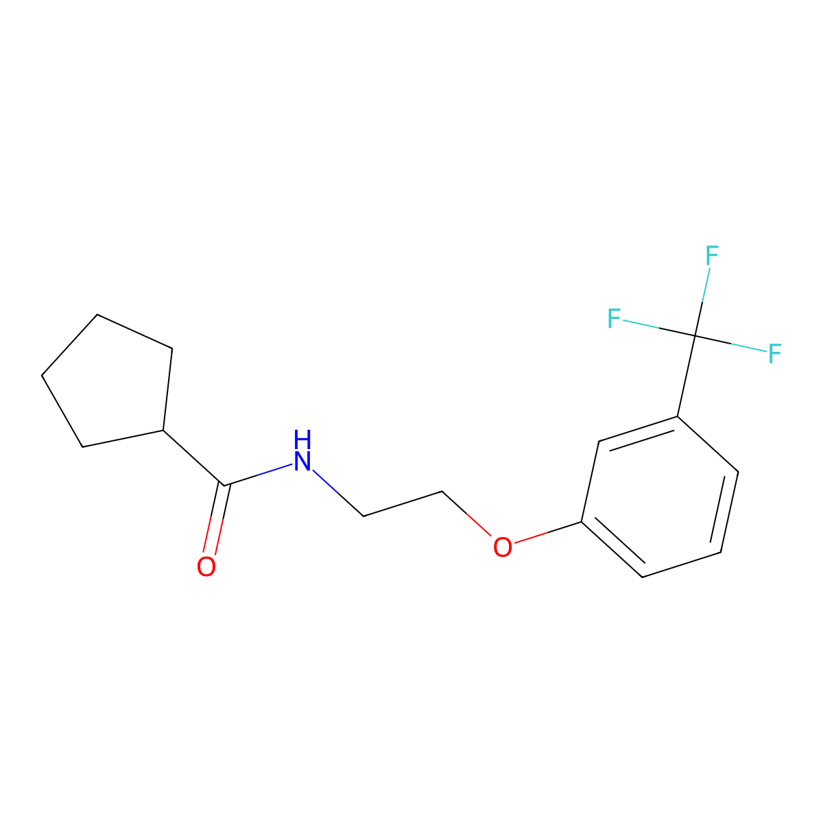 N-(2-(3-(trifluoromethyl)phenoxy)ethyl)cyclopentanecarboxamide molecular structure, CAS 1105211-83-3