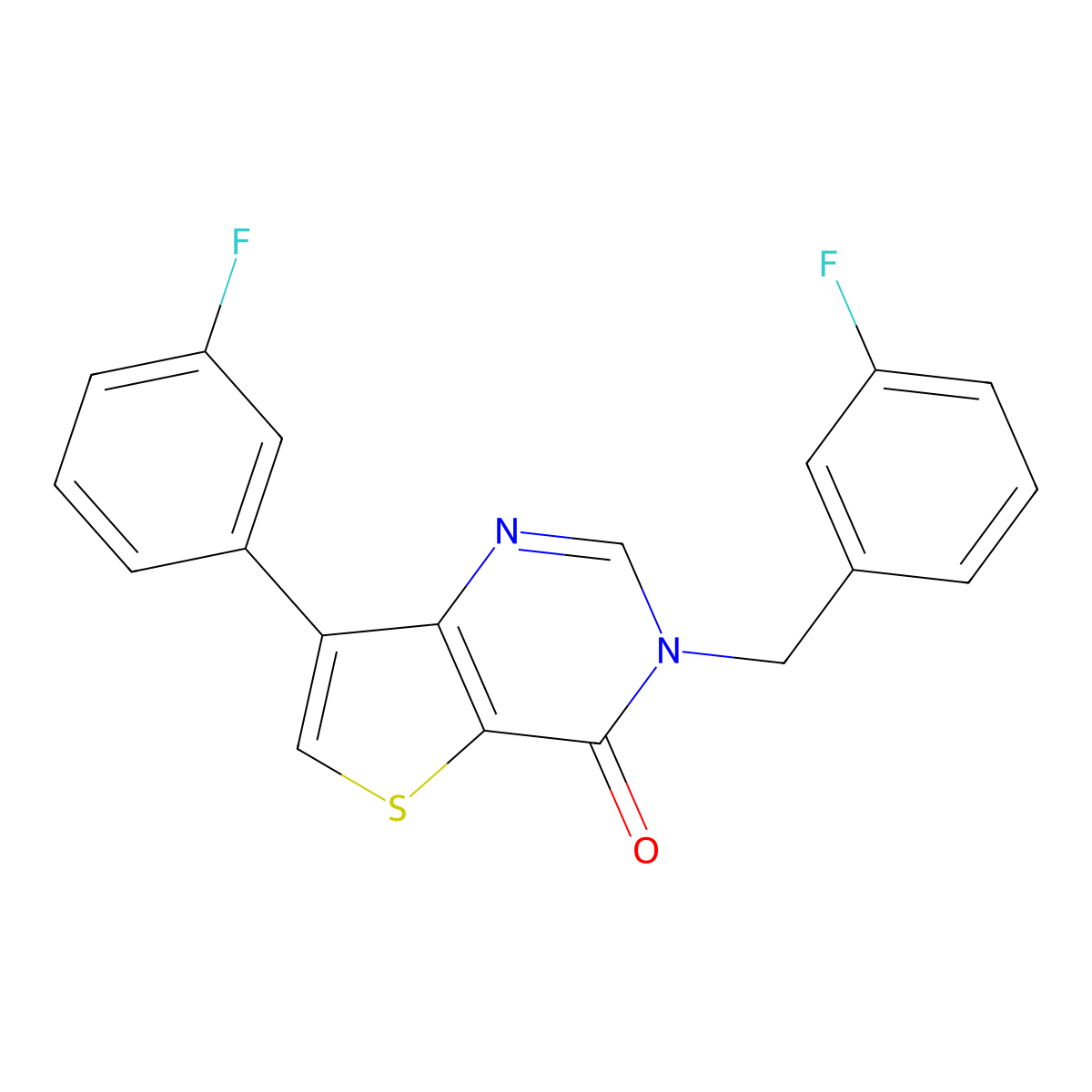 3-(3-fluorobenzyl)-7-(3-fluorophenyl)thieno[3,2-d]pyrimidin-4(3H)-one molecular structure, CAS 1105211-87-7
