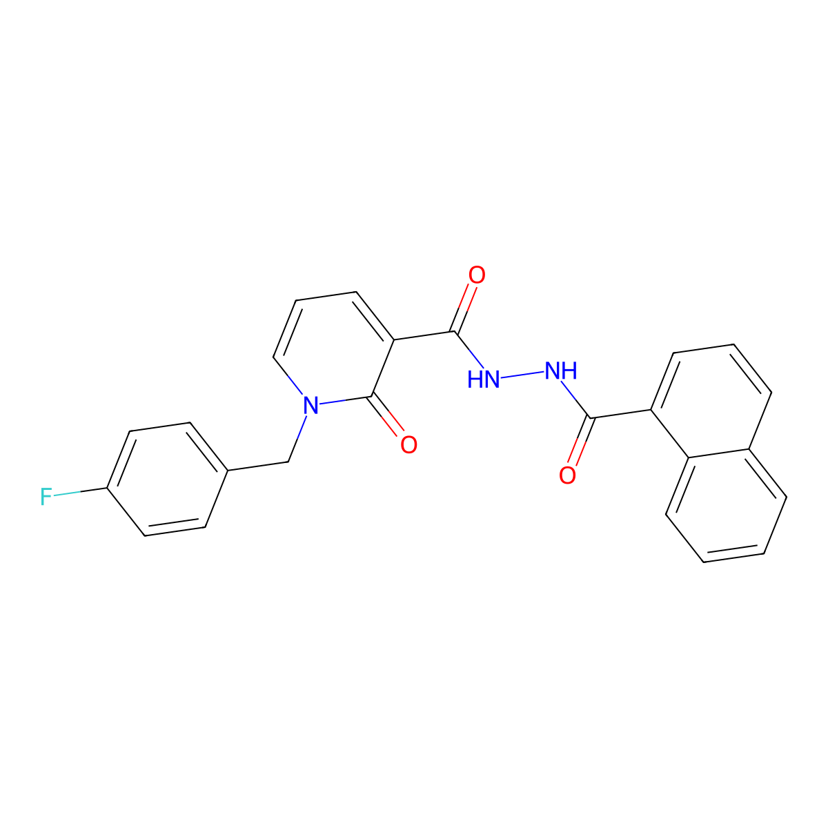 N'-(1-naphthoyl)-1-(4-fluorobenzyl)-2-oxo-1,2-dihydropyridine-3-carbohydrazide molecular structure, CAS 1105211-92-4