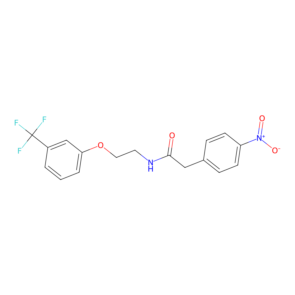 2-(4-nitrophenyl)-N-{2-[3-(trifluoromethyl)phenoxy]ethyl}acetamide molecular structure, CAS 1105212-04-1