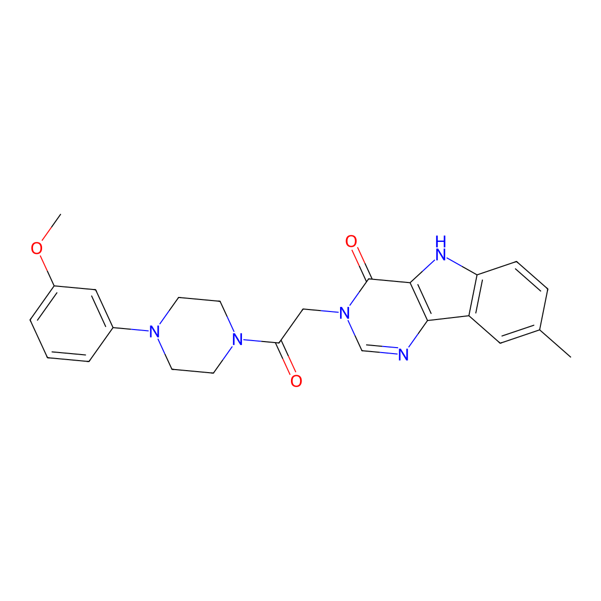 3-{2-[4-(3-methoxyphenyl)piperazin-1-yl]-2-oxoethyl}-8-methyl-3,5-dihydro-4H-pyrimido[5,4-b]indol-4-one molecular structure, CAS 1105212-05-2