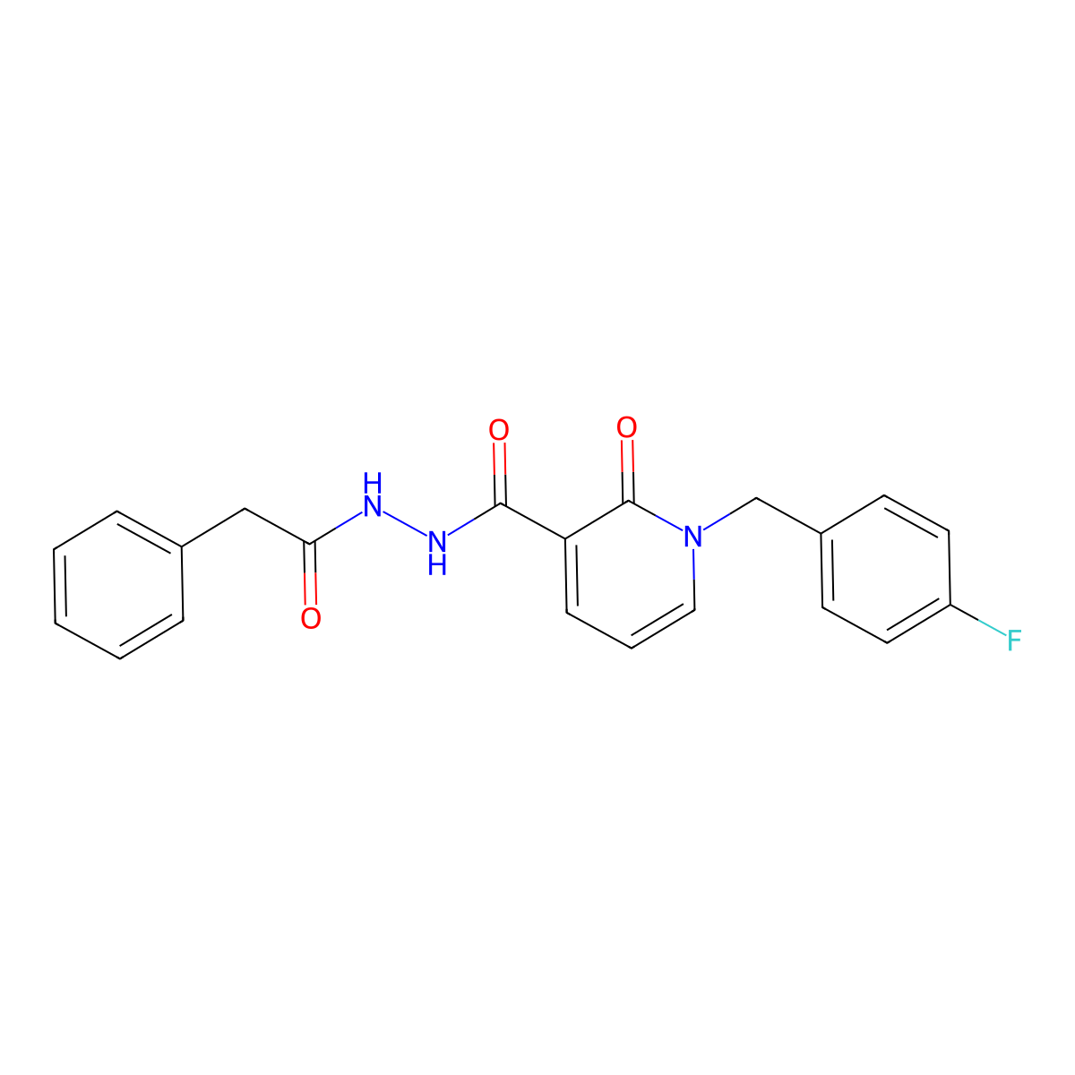 1-(4-fluorobenzyl)-2-oxo-N'-(2-phenylacetyl)-1,2-dihydropyridine-3-carbohydrazide molecular structure, CAS 1105212-06-3