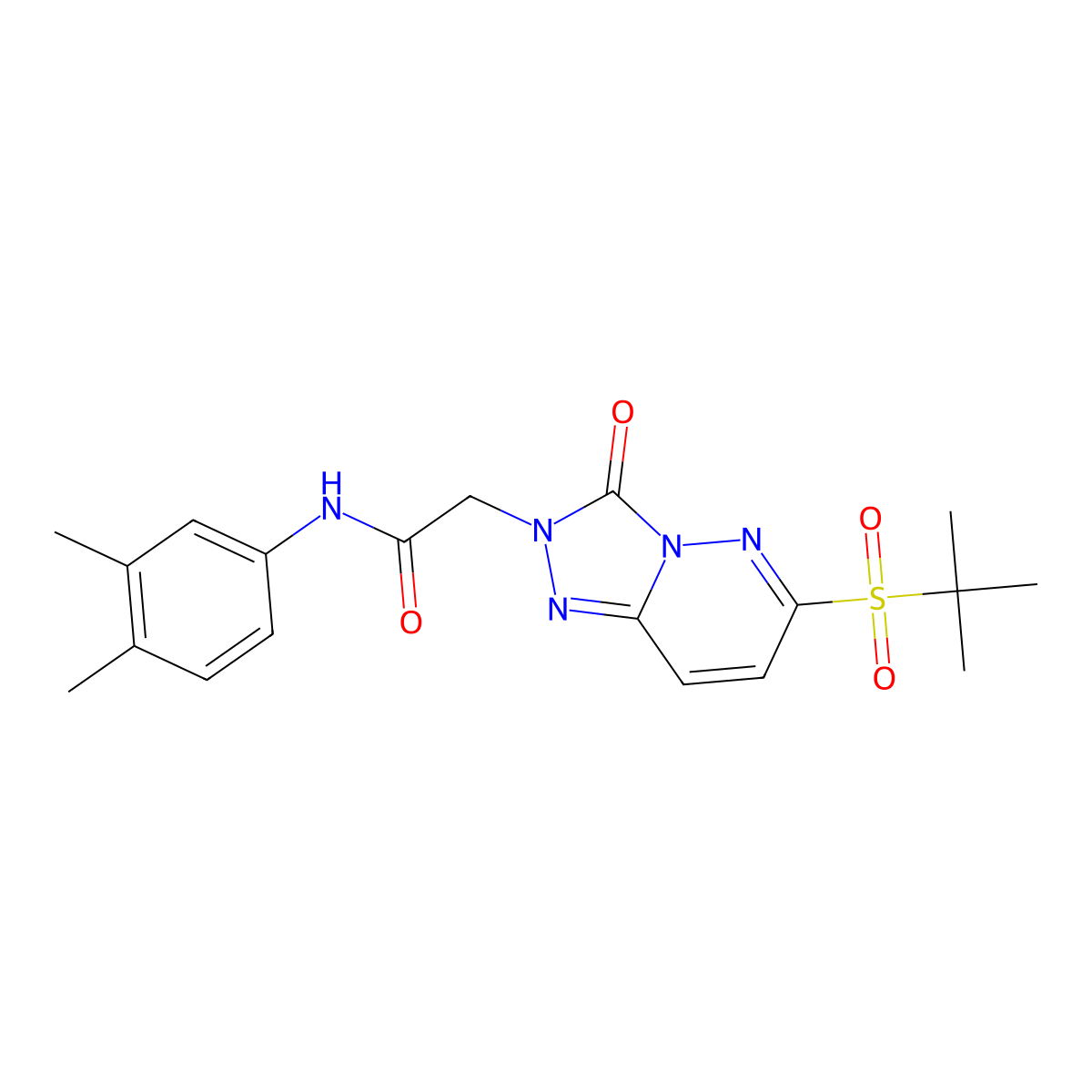 2-(6-(tert-butylsulfonyl)-3-oxo-[1,2,4]triazolo[4,3-b]pyridazin-2(3H)-yl)-N-(3,4-dimethylphenyl)acetamide molecular structure, CAS 1105212-15-4