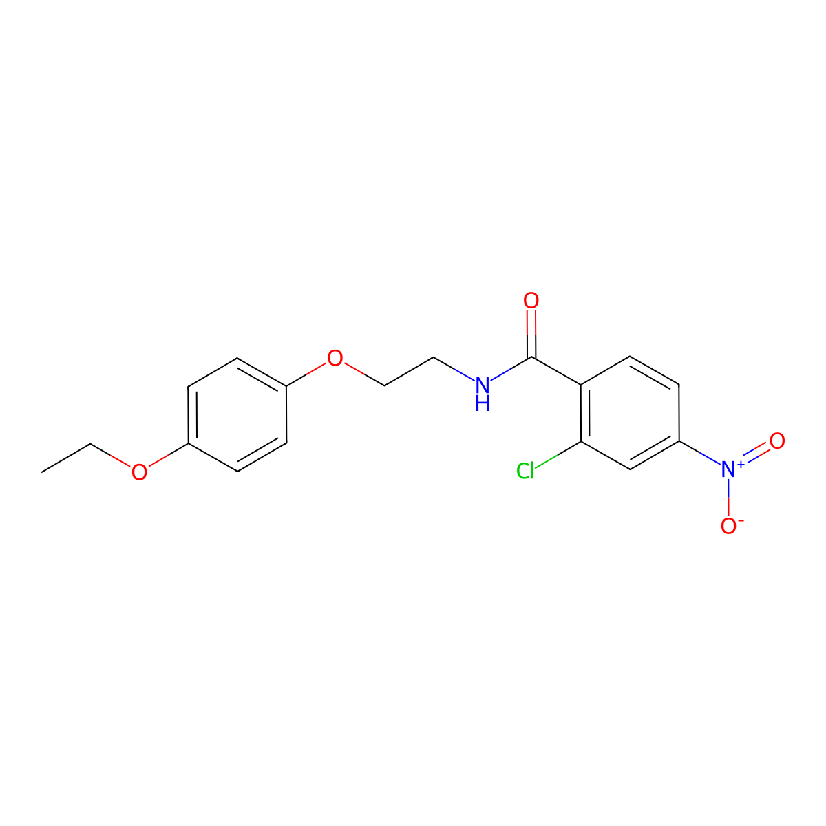 2-chloro-N-[2-(4-ethoxyphenoxy)ethyl]-4-nitrobenzamide molecular structure, CAS 1105212-18-7
