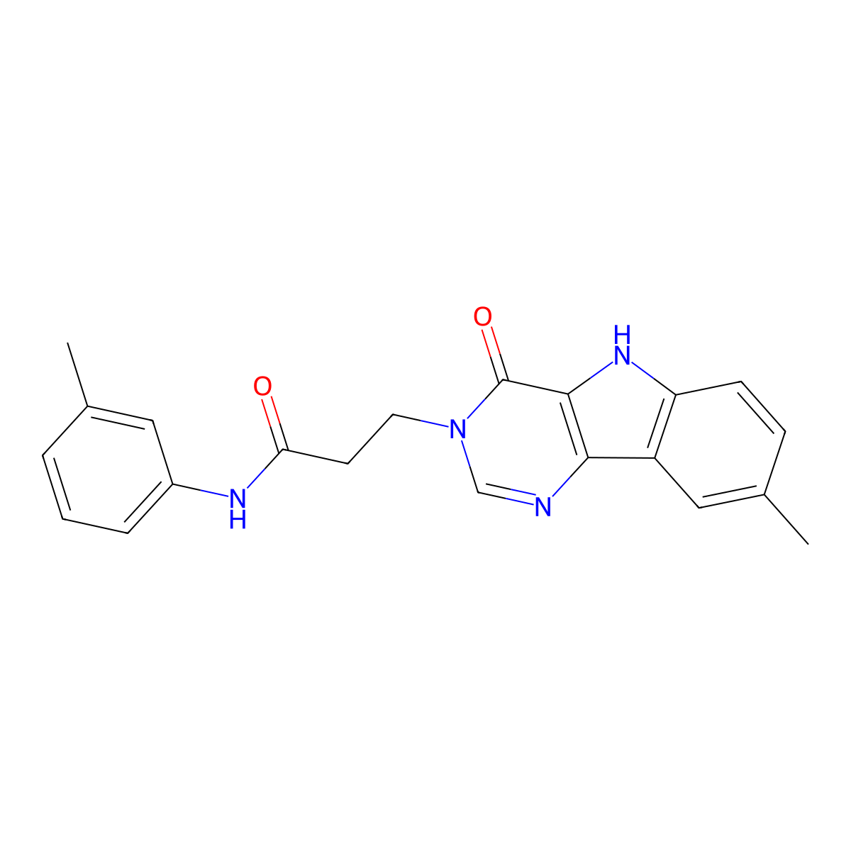 3-(8-methyl-4-oxo-4,5-dihydro-3H-pyrimido[5,4-b]indol-3-yl)-N-(3-methylphenyl)propanamide molecular structure, CAS 1105212-33-6