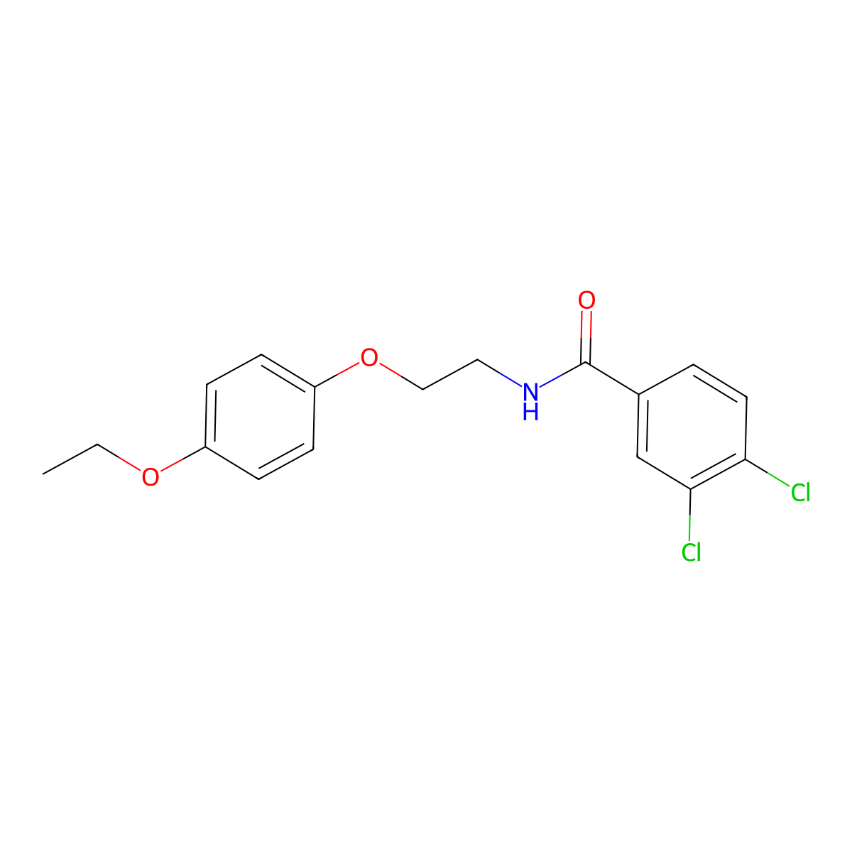 3,4-dichloro-N-[2-(4-ethoxyphenoxy)ethyl]benzamide molecular structure, CAS 1105212-44-9