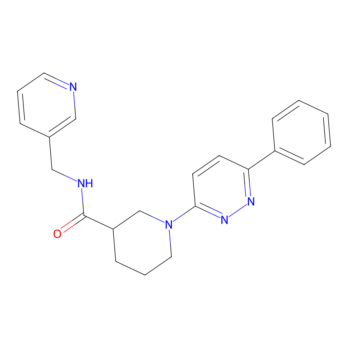 1-(6-phenylpyridazin-3-yl)-N-(pyridin-3-ylmethyl)piperidine-3-carboxamide molecular structure, CAS 1105212-56-3