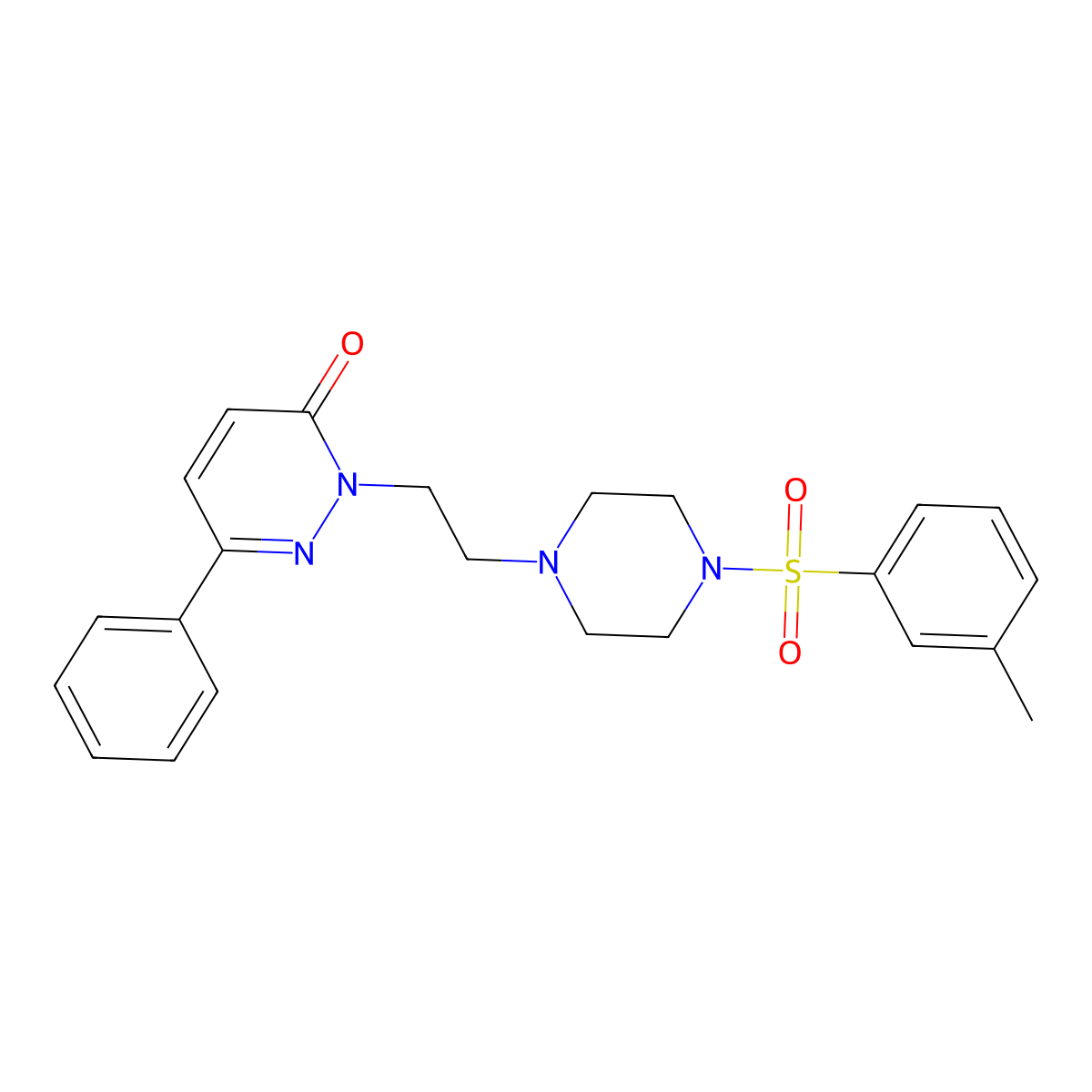 6-phenyl-2-(2-(4-(m-tolylsulfonyl)piperazin-1-yl)ethyl)pyridazin-3(2H)-one molecular structure, CAS 1105213-09-9