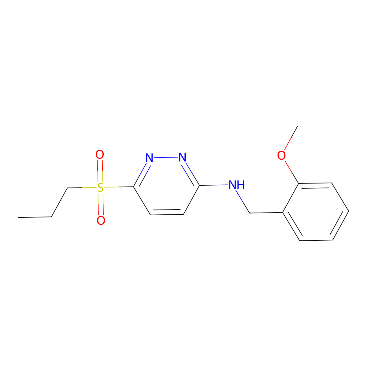 N-(2-methoxybenzyl)-6-(propylsulfonyl)pyridazin-3-amine molecular structure, CAS 1105213-13-5