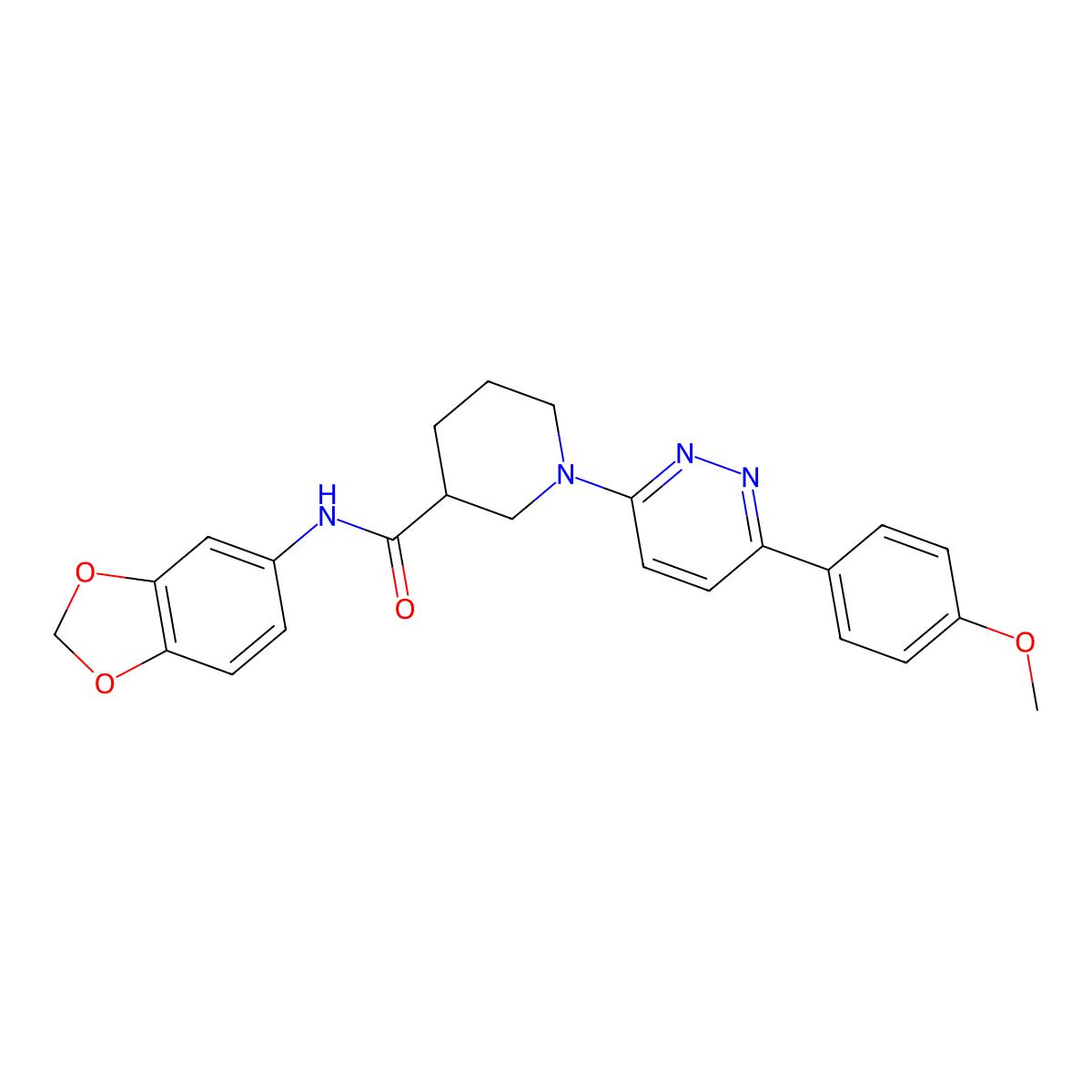 N-(benzo[d][1,3]dioxol-5-yl)-1-(6-(4-methoxyphenyl)pyridazin-3-yl)piperidine-3-carboxamide molecular structure, CAS 1105213-18-0