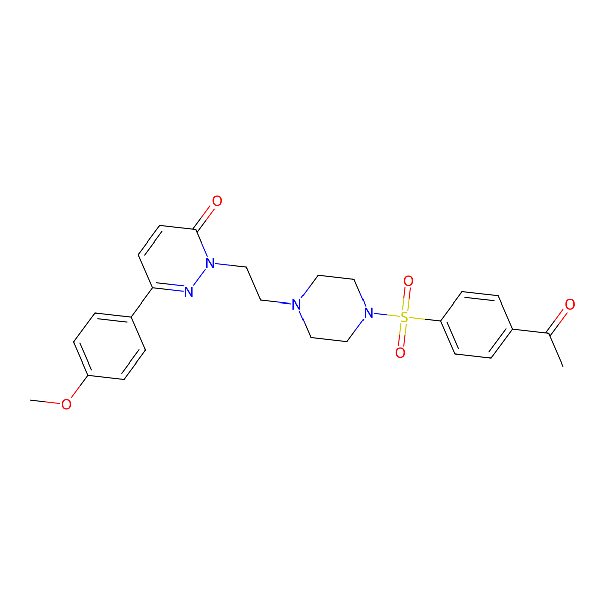 2-(2-(4-((4-acetylphenyl)sulfonyl)piperazin-1-yl)ethyl)-6-(4-methoxyphenyl)pyridazin-3(2H)-one molecular structure, CAS 1105213-26-0