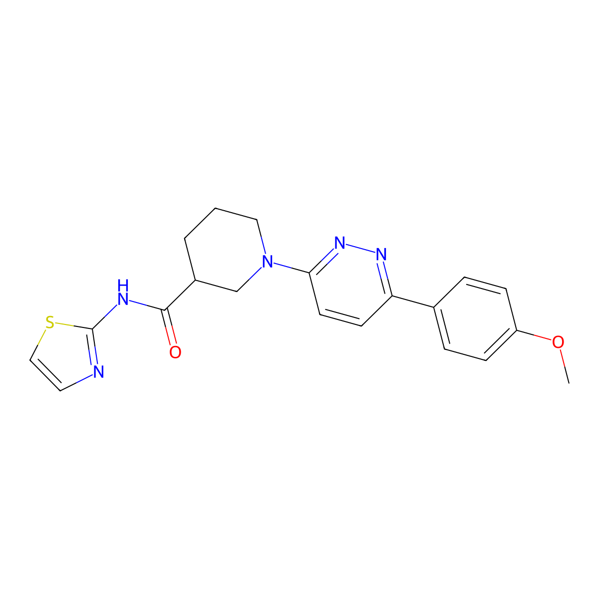 1-(6-(4-methoxyphenyl)pyridazin-3-yl)-N-(thiazol-2-yl)piperidine-3-carboxamide molecular structure, CAS 1105213-30-6