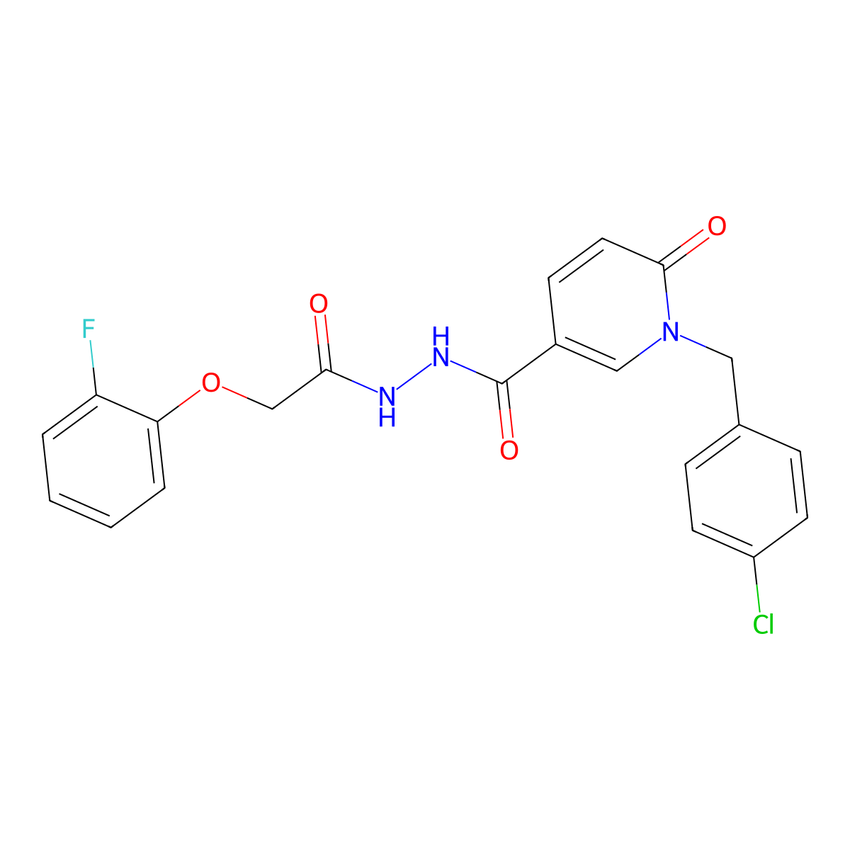 1-(4-chlorobenzyl)-N'-(2-(2-fluorophenoxy)acetyl)-6-oxo-1,6-dihydropyridine-3-carbohydrazide molecular structure, CAS 1105213-41-9