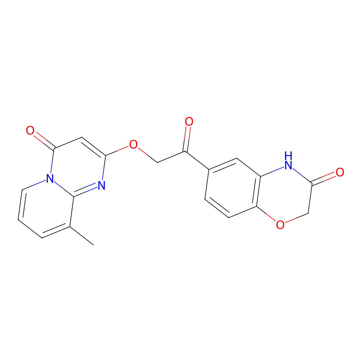 6-(2-((9-methyl-4-oxo-4H-pyrido[1,2-a]pyrimidin-2-yl)oxy)acetyl)-2H-benzo[b][1,4]oxazin-3(4H)-one molecular structure, CAS 1105213-44-2