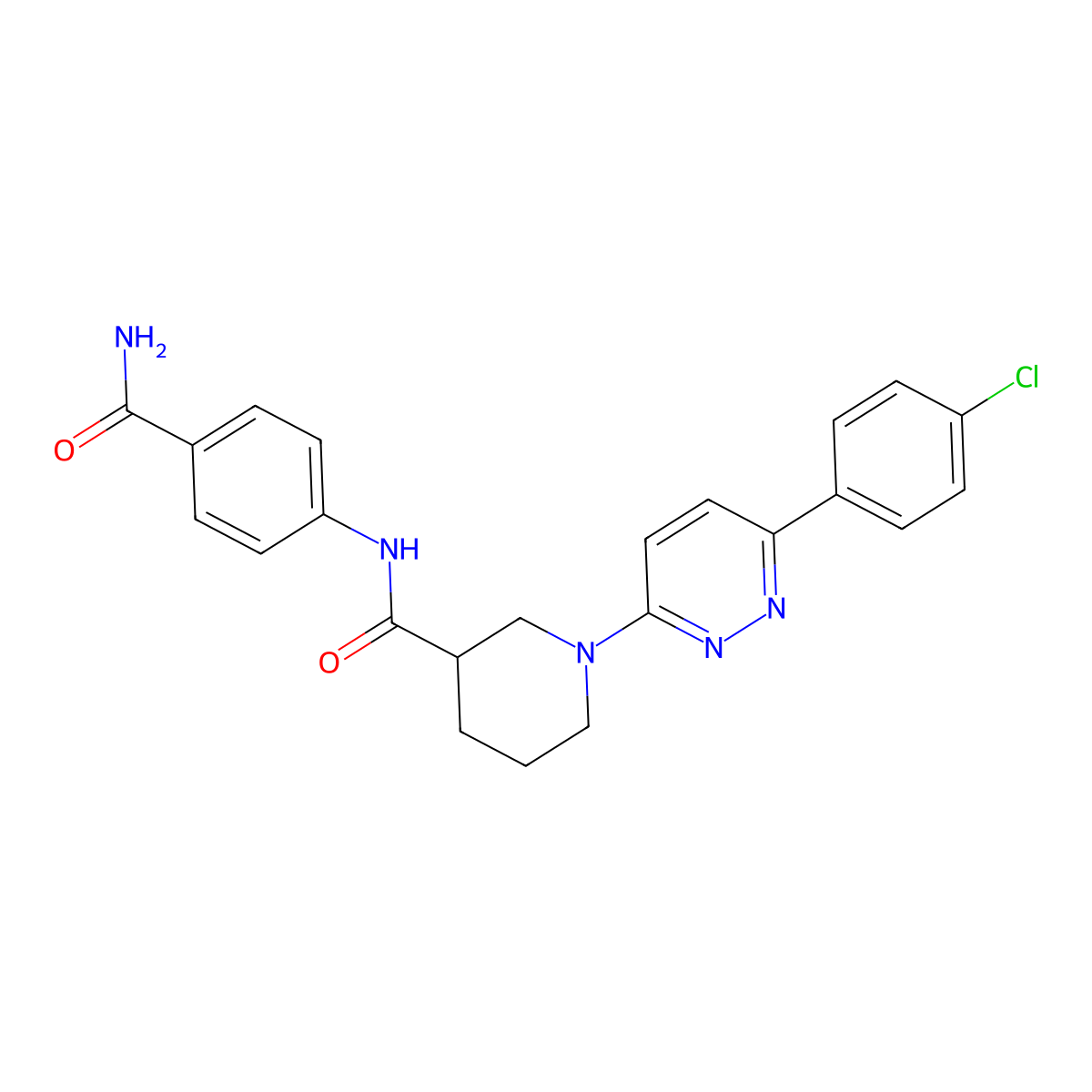 N-(4-carbamoylphenyl)-1-[6-(4-chlorophenyl)pyridazin-3-yl]piperidine-3-carboxamide molecular structure, CAS 1105213-48-6
