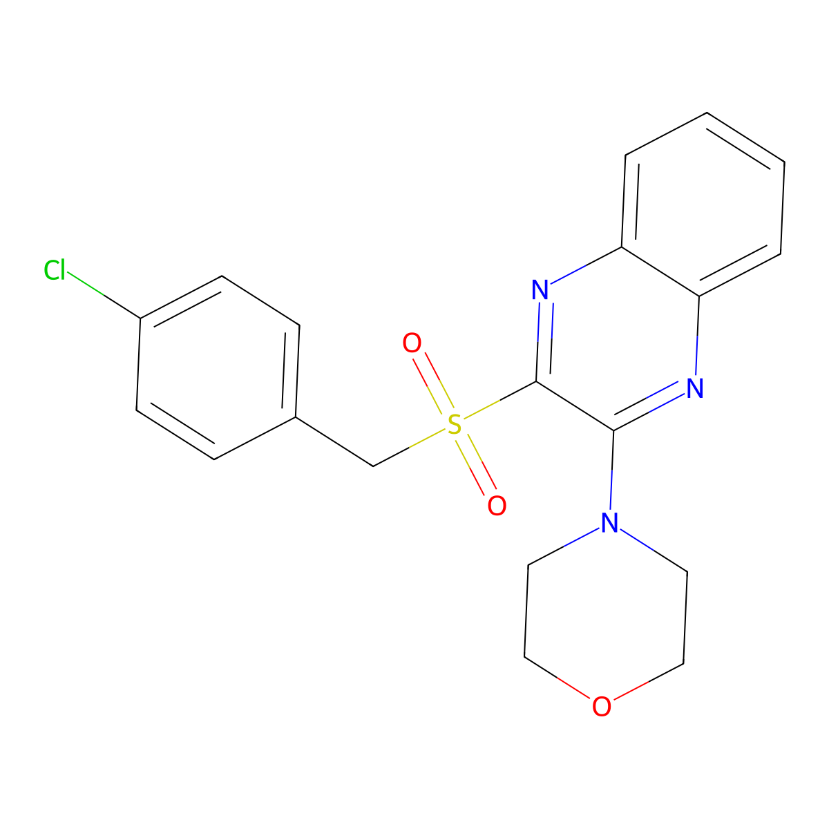 4-(3-((4-Chlorobenzyl)sulfonyl)quinoxalin-2-yl)morpholine molecular structure, CAS 1105213-51-1