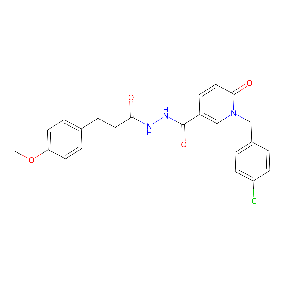1-(4-chlorobenzyl)-N'-(3-(4-methoxyphenyl)propanoyl)-6-oxo-1,6-dihydropyridine-3-carbohydrazide molecular structure, CAS 1105213-59-9