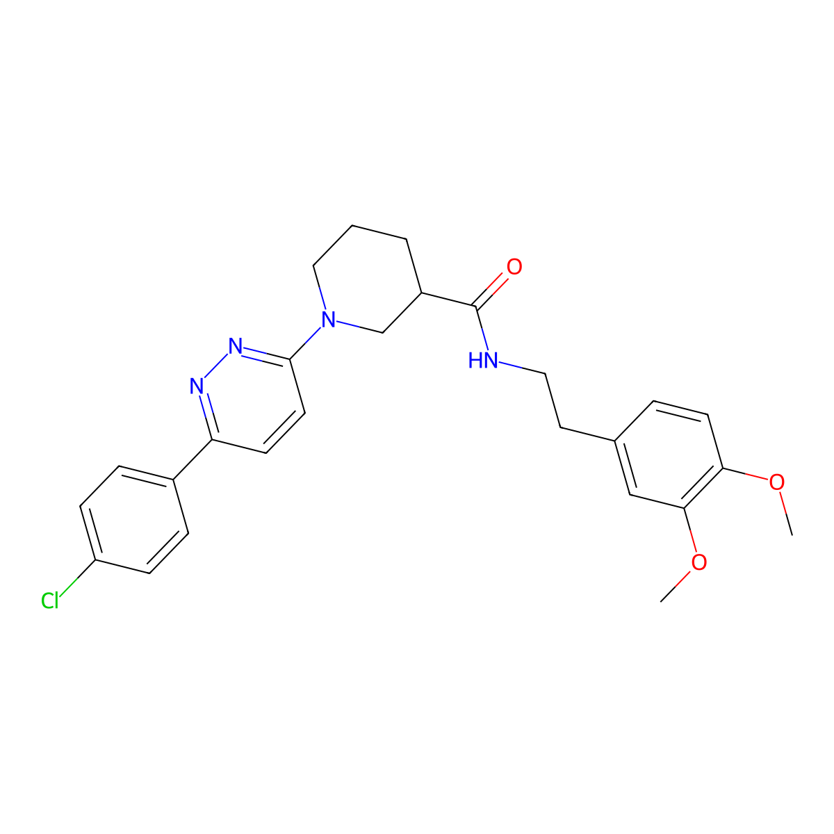 1-(6-(4-chlorophenyl)pyridazin-3-yl)-N-(3,4-dimethoxyphenethyl)piperidine-3-carboxamide molecular structure, CAS 1105213-60-2