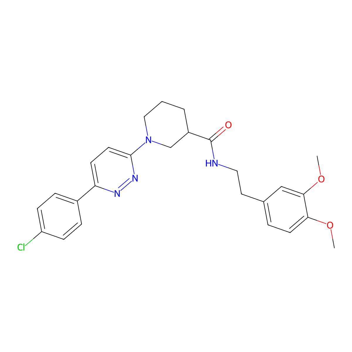 1-(6-(4-chlorophenyl)pyridazin-3-yl)-N-(3,4-dimethoxyphenethyl)piperidine-3-carboxamide molecular structure, CAS 1105213-60-2