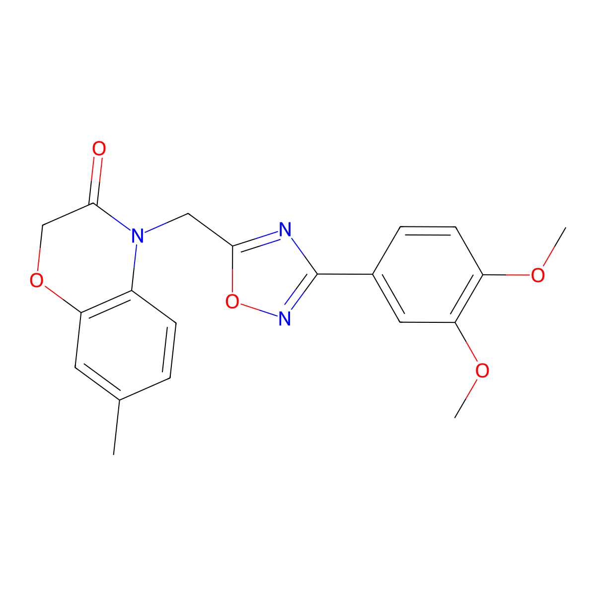 4-((3-(3,4-dimethoxyphenyl)-1,2,4-oxadiazol-5-yl)methyl)-7-methyl-2H-benzo[b][1,4]oxazin-3(4H)-one molecular structure, CAS 1105213-61-3
