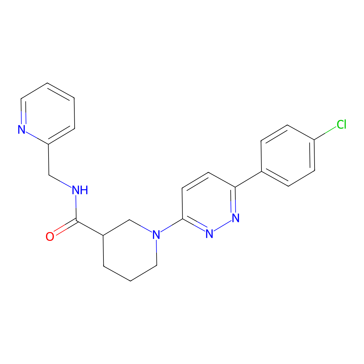 1-(6-(4-chlorophenyl)pyridazin-3-yl)-N-(pyridin-2-ylmethyl)piperidine-3-carboxamide molecular structure, CAS 1105213-66-8