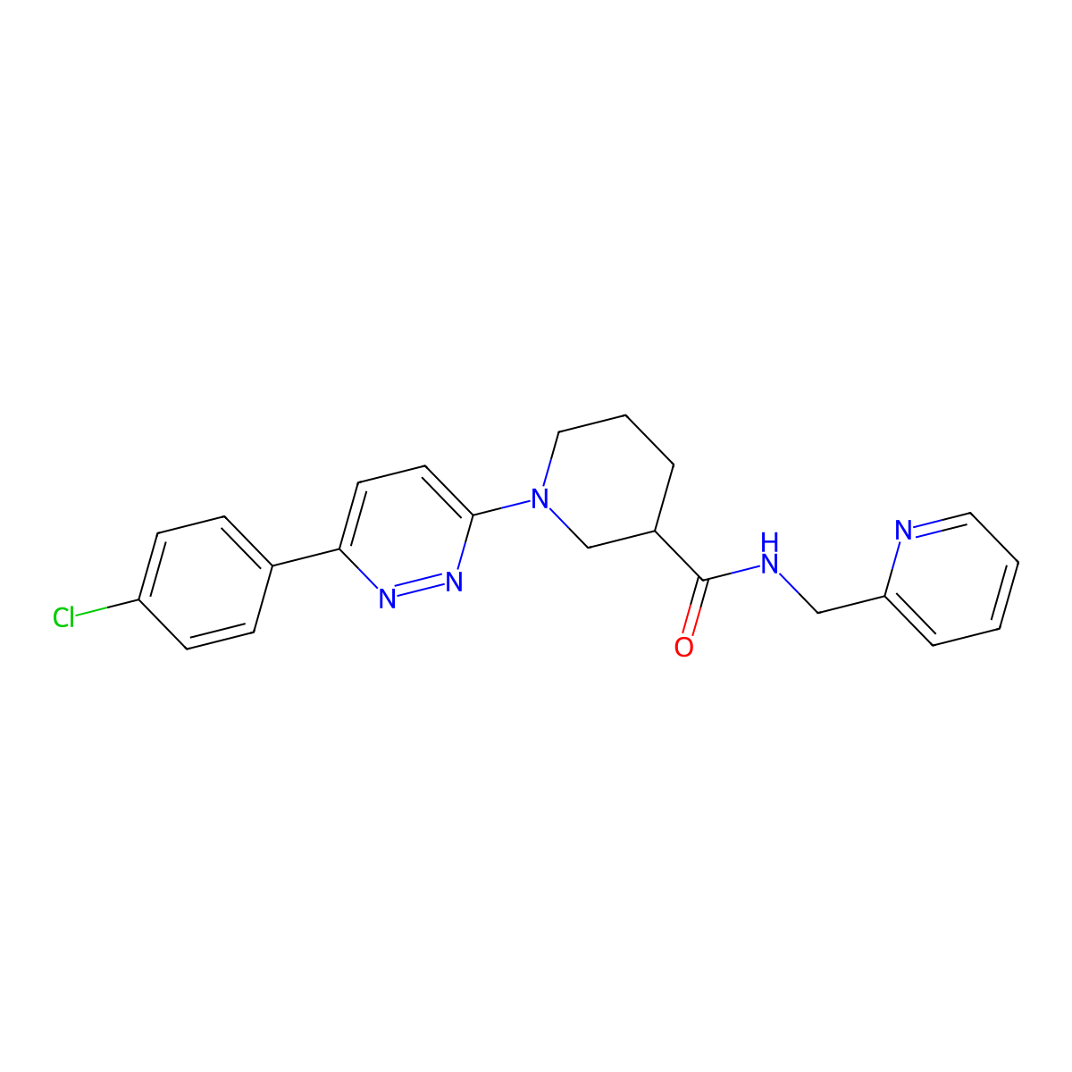 1-(6-(4-chlorophenyl)pyridazin-3-yl)-N-(pyridin-2-ylmethyl)piperidine-3-carboxamide molecular structure, CAS 1105213-66-8
