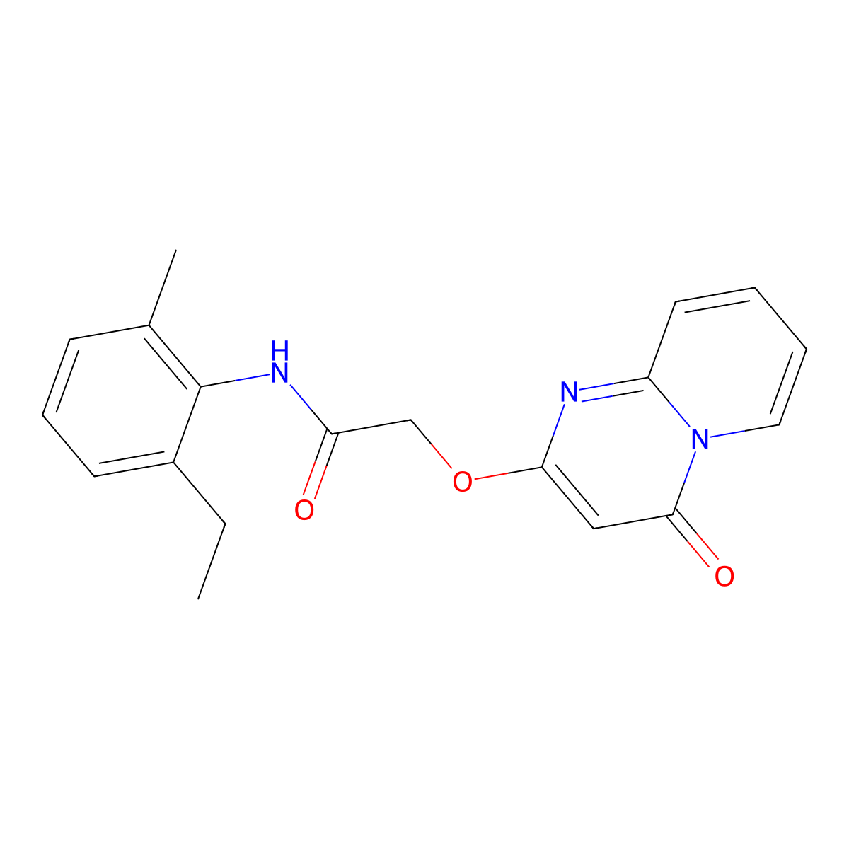 N-(2-ethyl-6-methylphenyl)-2-({4-oxo-4H-pyrido[1,2-a]pyrimidin-2-yl}oxy)acetamide molecular structure, CAS 1105213-68-0