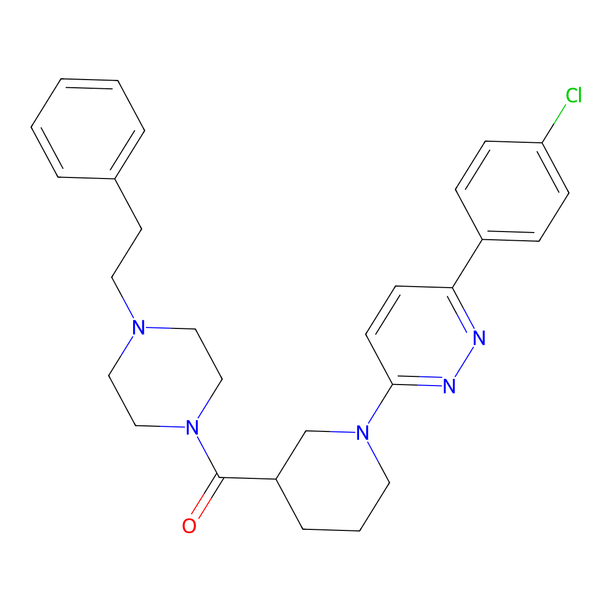 (1-(6-(4-Chlorophenyl)pyridazin-3-yl)piperidin-3-yl)(4-phenethylpiperazin-1-yl)methanone molecular structure, CAS 1105213-76-0