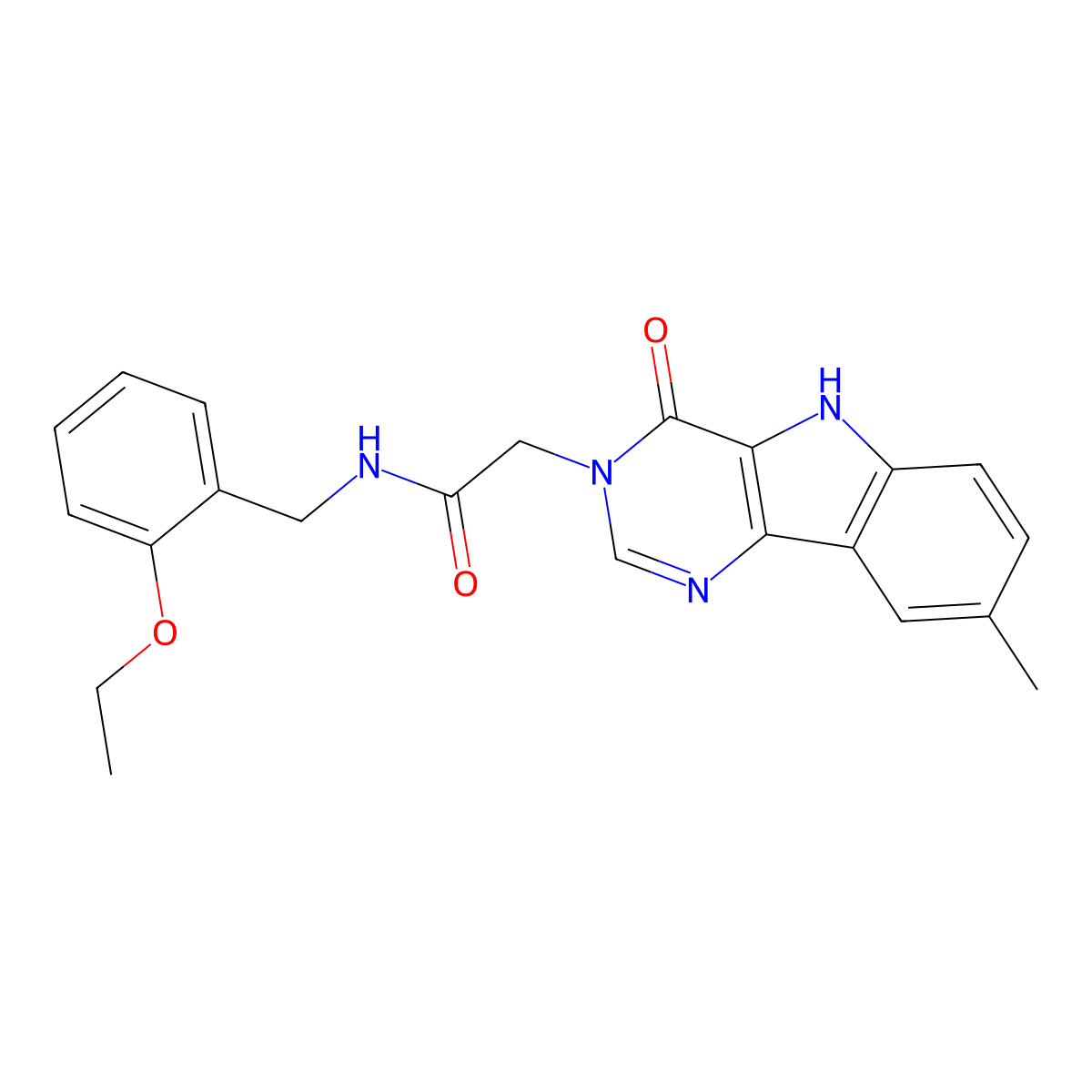 N-(2-ethoxybenzyl)-2-(8-methyl-4-oxo-4,5-dihydro-3H-pyrimido[5,4-b]indol-3-yl)acetamide molecular structure, CAS 1105213-79-3