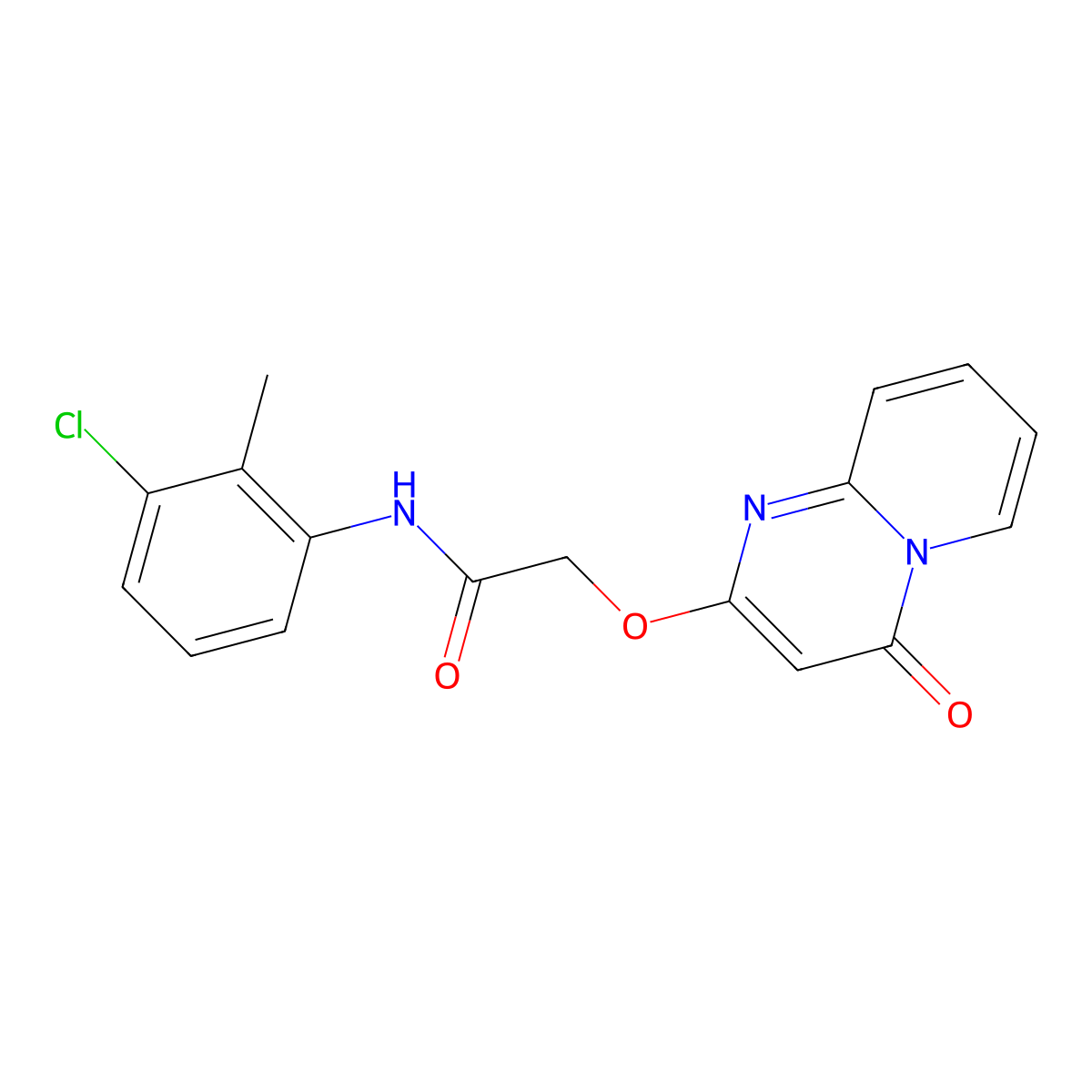 N-(3-chloro-2-methylphenyl)-2-({4-oxo-4H-pyrido[1,2-a]pyrimidin-2-yl}oxy)acetamide molecular structure, CAS 1105213-83-9