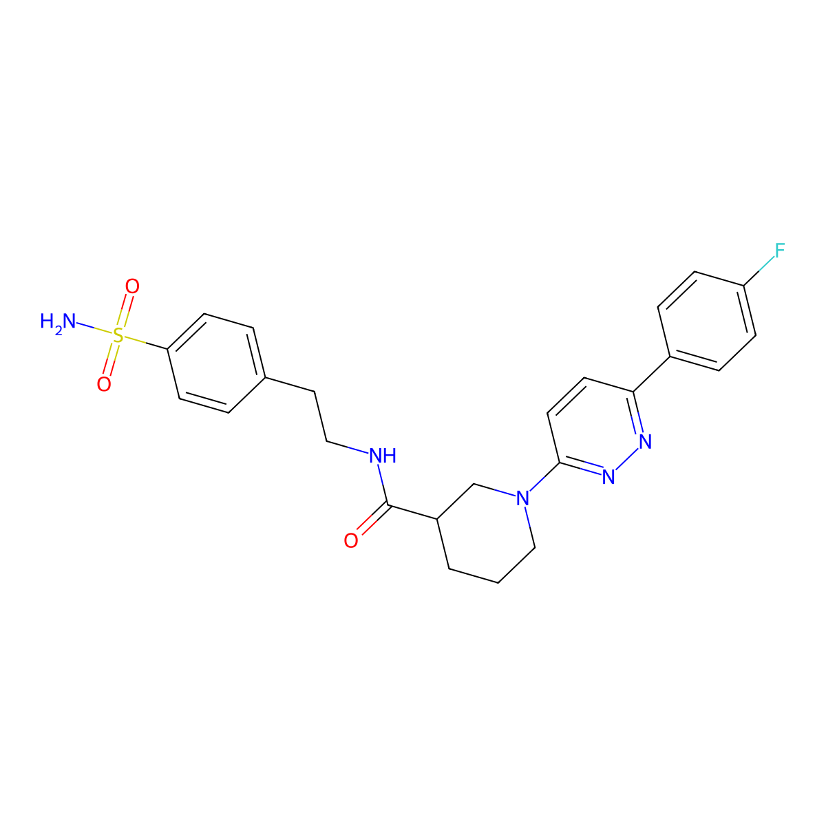 1-(6-(4-fluorophenyl)pyridazin-3-yl)-N-(4-sulfamoylphenethyl)piperidine-3-carboxamide molecular structure, CAS 1105213-86-2