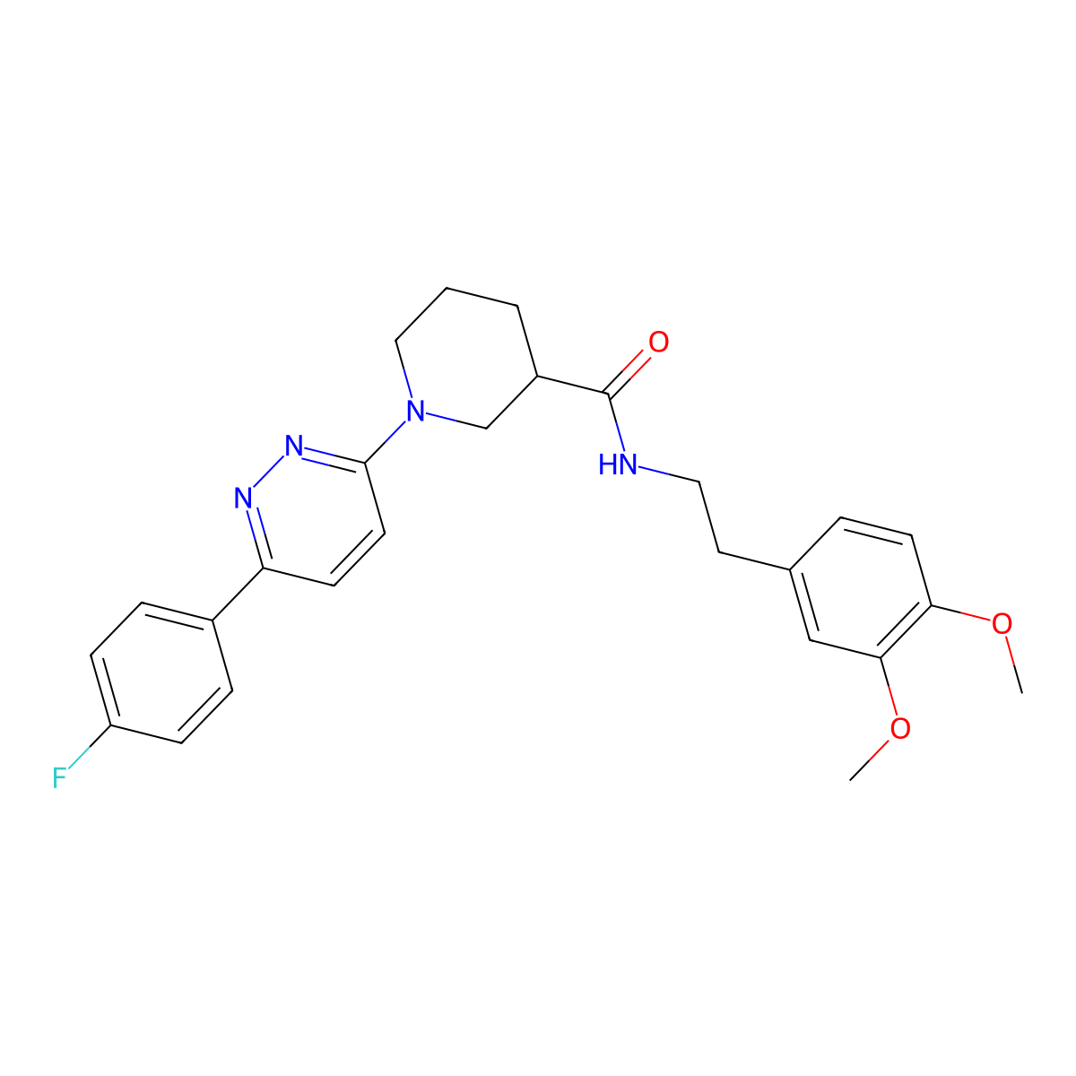 N-(3,4-dimethoxyphenethyl)-1-(6-(4-fluorophenyl)pyridazin-3-yl)piperidine-3-carboxamide molecular structure, CAS 1105213-91-9