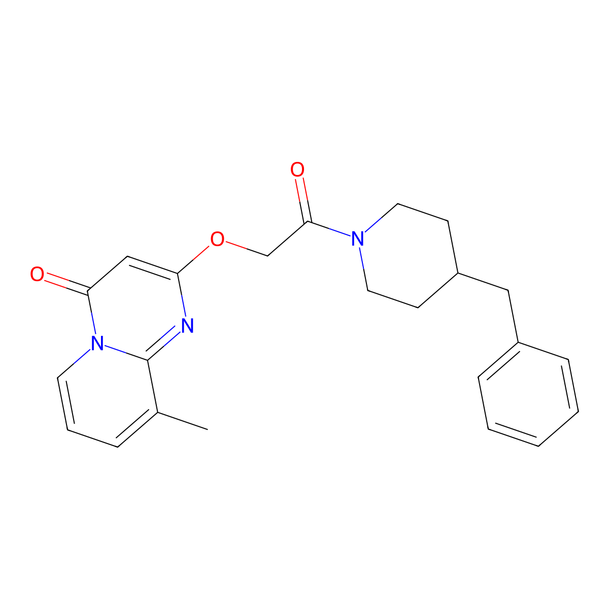 2-(2-(4-benzylpiperidin-1-yl)-2-oxoethoxy)-9-methyl-4H-pyrido[1,2-a]pyrimidin-4-one molecular structure, CAS 1105213-97-5