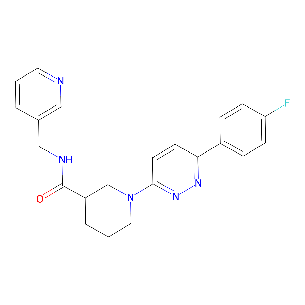 1-(6-(4-fluorophenyl)pyridazin-3-yl)-N-(pyridin-3-ylmethyl)piperidine-3-carboxamide molecular structure, CAS 1105213-99-7