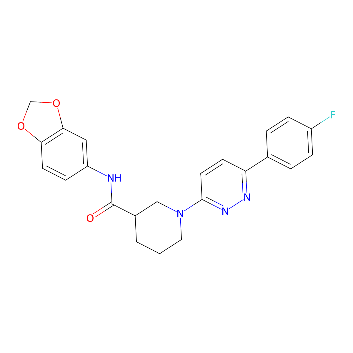N-(benzo[d][1,3]dioxol-5-yl)-1-(6-(4-fluorophenyl)pyridazin-3-yl)piperidine-3-carboxamide molecular structure, CAS 1105214-04-7