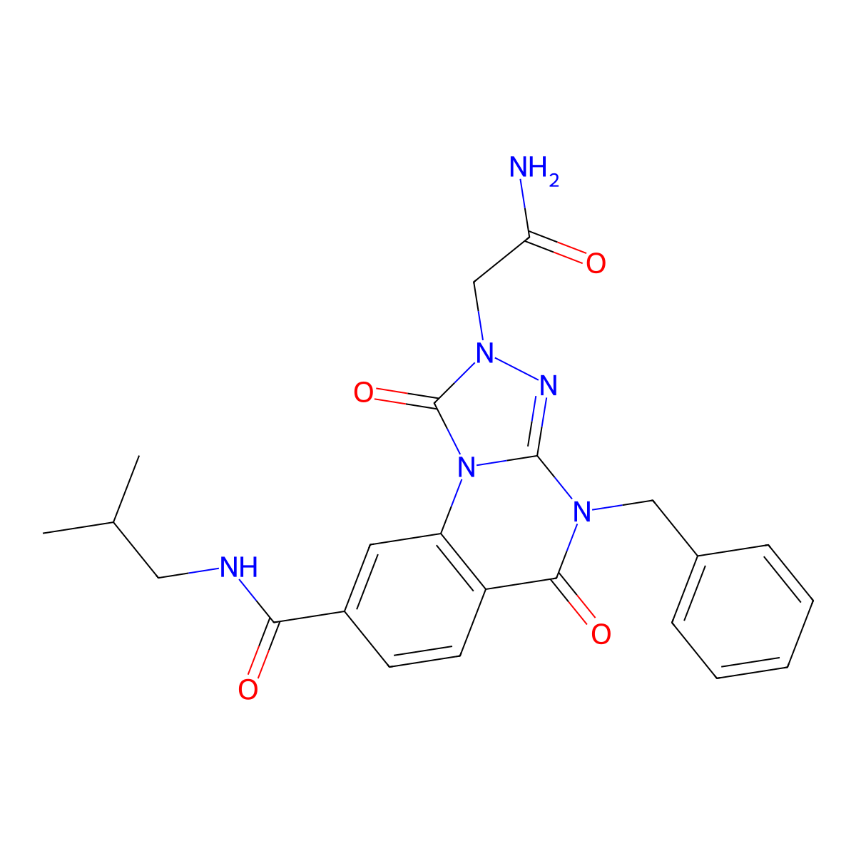 2-(2-amino-2-oxoethyl)-4-benzyl-N-isobutyl-1,5-dioxo-1,2,4,5-tetrahydro[1,2,4]triazolo[4,3-a]quinazoline-8-carboxamide molecular structure, CAS 1105214-11-6