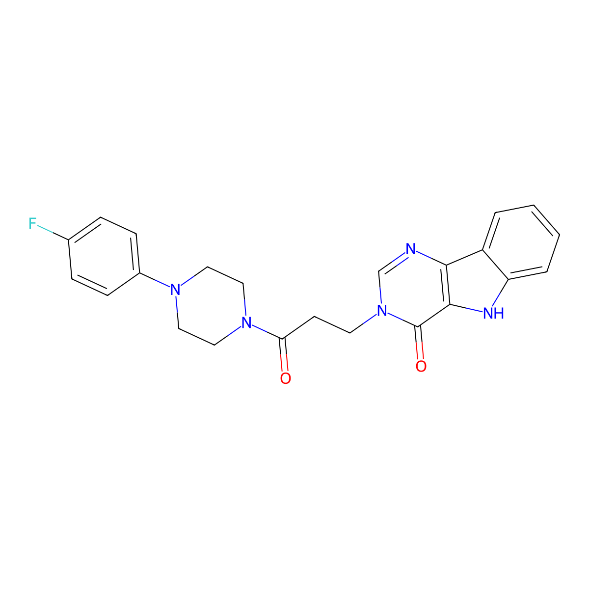 3-(3-(4-(4-fluorophenyl)piperazin-1-yl)-3-oxopropyl)-3H-pyrimido[5,4-b]indol-4(5H)-one molecular structure, CAS 1105214-13-8