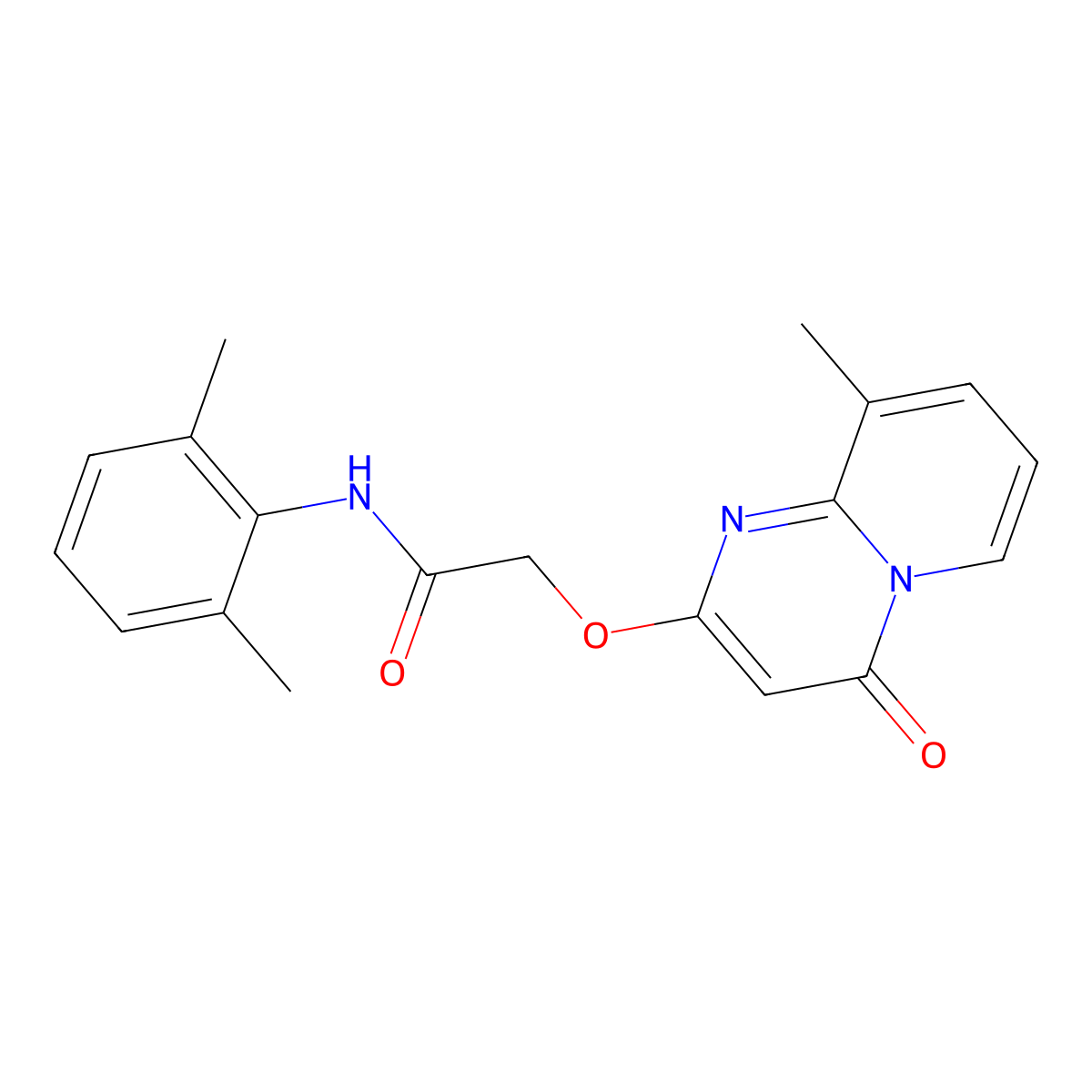 N-(2,6-dimethylphenyl)-2-((9-methyl-4-oxo-4H-pyrido[1,2-a]pyrimidin-2-yl)oxy)acetamide molecular structure, CAS 1105214-17-2