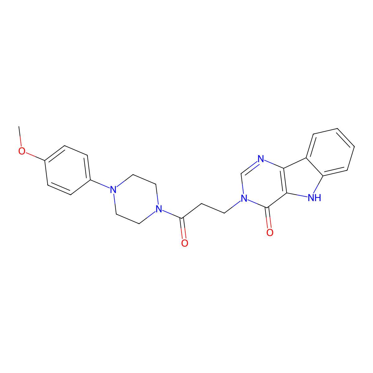 3-(3-(4-(4-methoxyphenyl)piperazin-1-yl)-3-oxopropyl)-3H-pyrimido[5,4-b]indol-4(5H)-one molecular structure, CAS 1105214-18-3