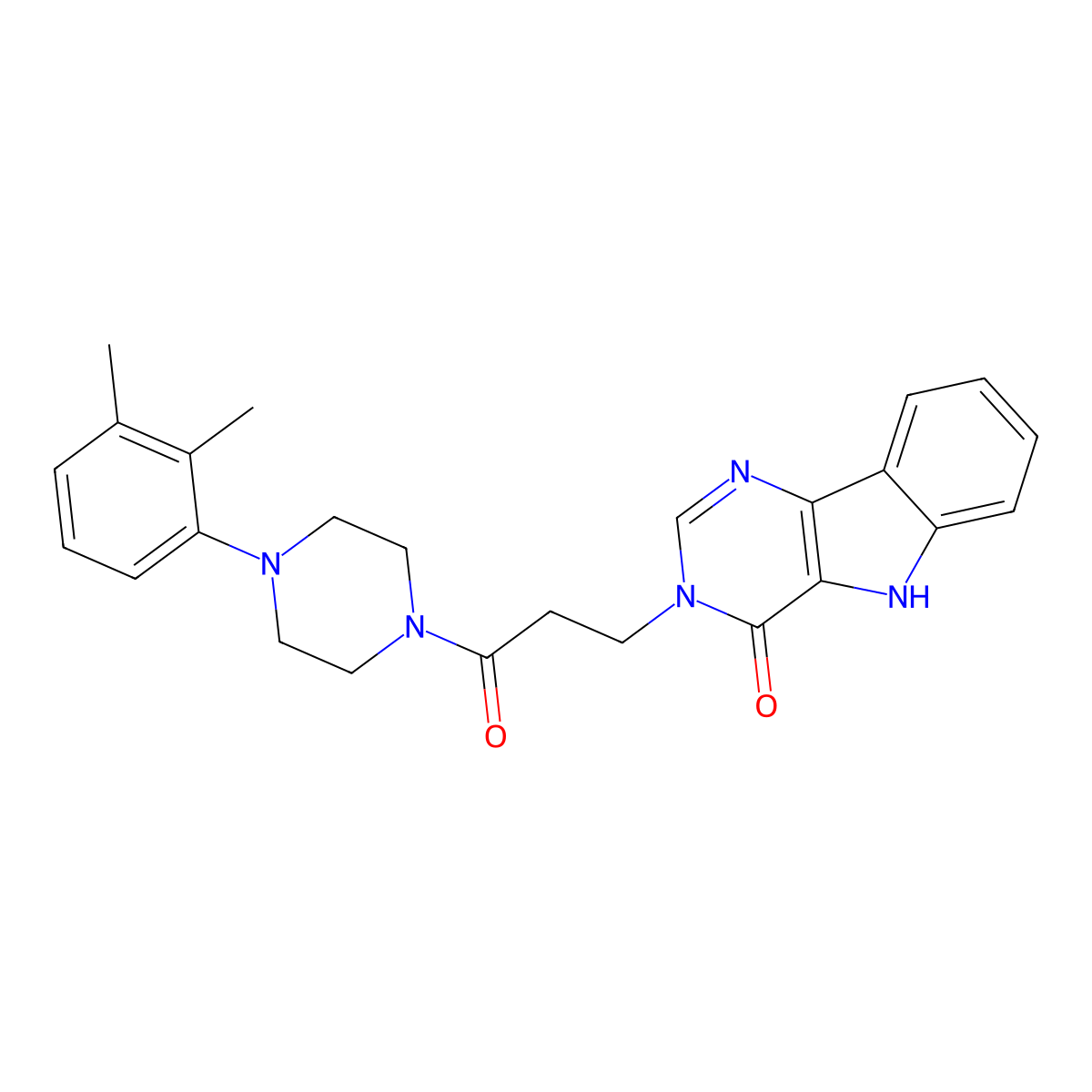 3-(3-(4-(2,3-dimethylphenyl)piperazin-1-yl)-3-oxopropyl)-3H-pyrimido[5,4-b]indol-4(5H)-one molecular structure, CAS 1105214-22-9