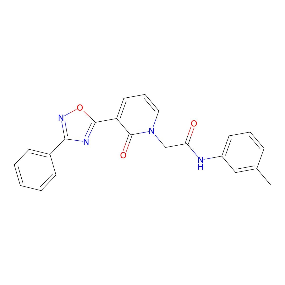 N-(3-methylphenyl)-2-[2-oxo-3-(3-phenyl-1,2,4-oxadiazol-5-yl)pyridin-1(2H)-yl]acetamide molecular structure, CAS 1105214-34-3