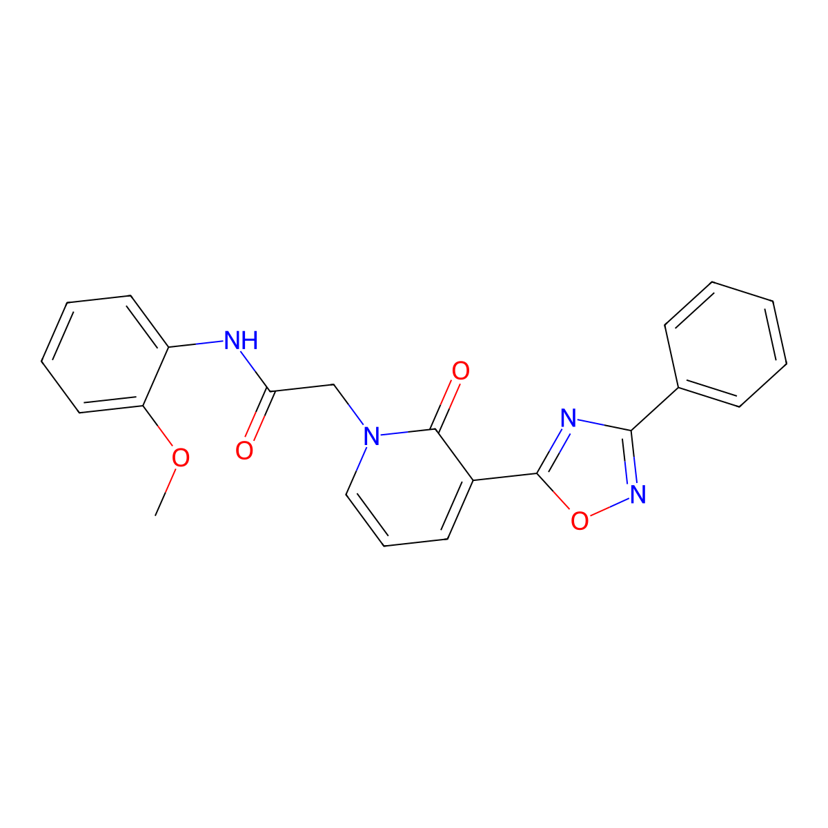 N-(2-methoxyphenyl)-2-[2-oxo-3-(3-phenyl-1,2,4-oxadiazol-5-yl)pyridin-1(2H)-yl]acetamide molecular structure, CAS 1105214-38-7