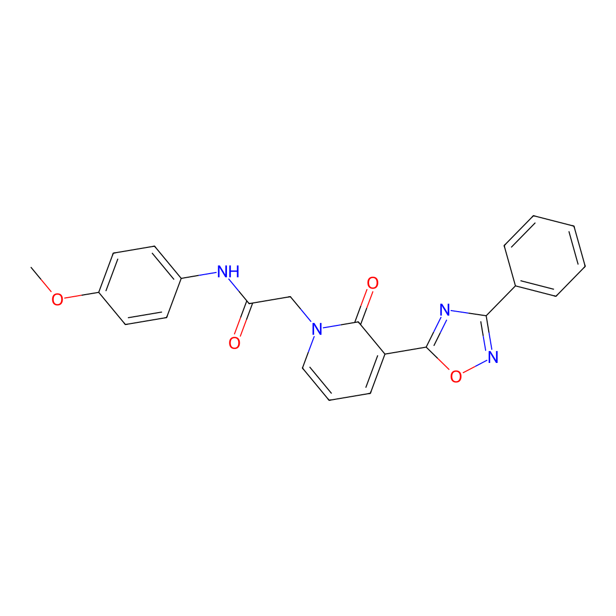 N-(4-methoxyphenyl)-2-[2-oxo-3-(3-phenyl-1,2,4-oxadiazol-5-yl)pyridin-1(2H)-yl]acetamide molecular structure, CAS 1105214-42-3