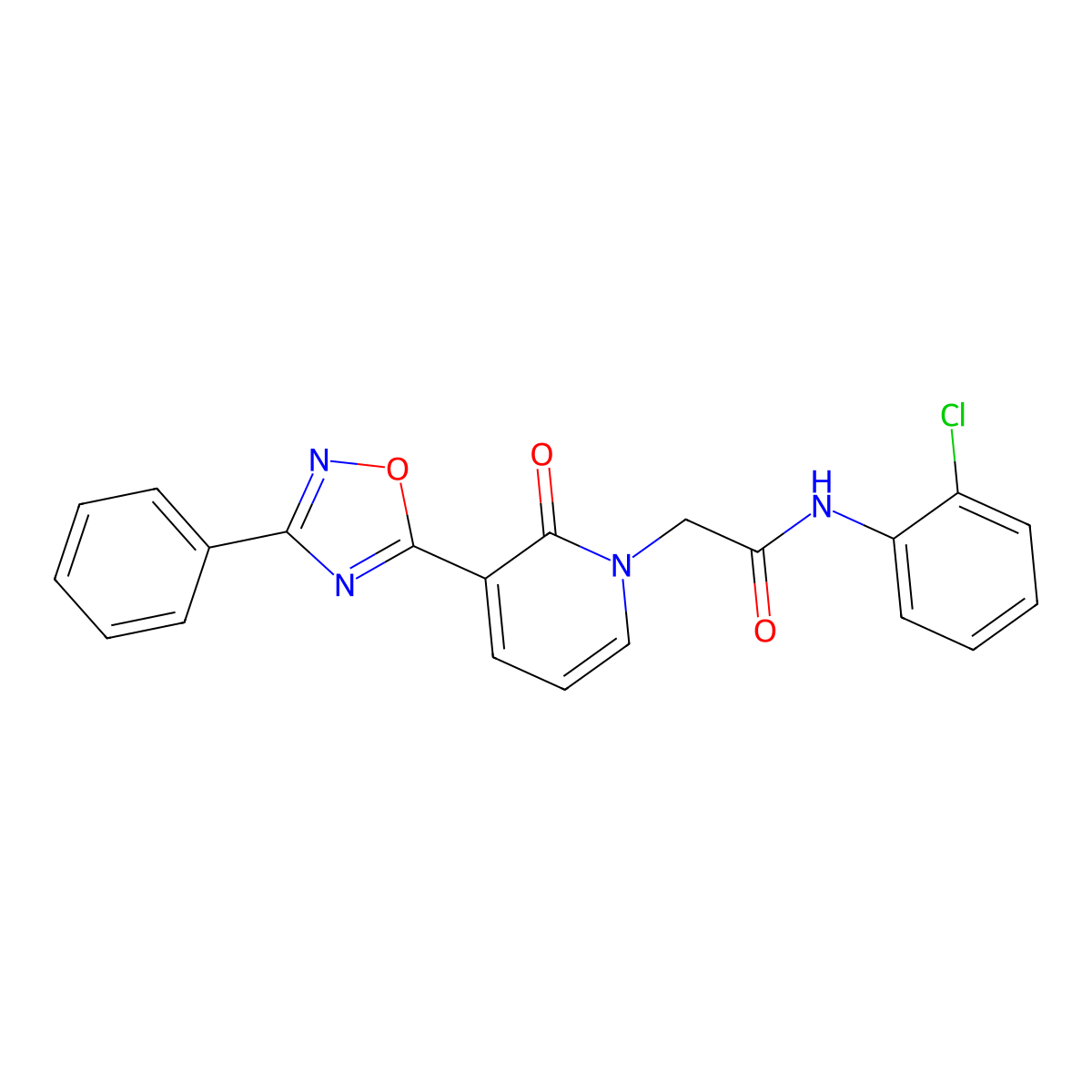 N-(2-chlorophenyl)-2-[2-oxo-3-(3-phenyl-1,2,4-oxadiazol-5-yl)pyridin-1(2H)-yl]acetamide molecular structure, CAS 1105214-49-0