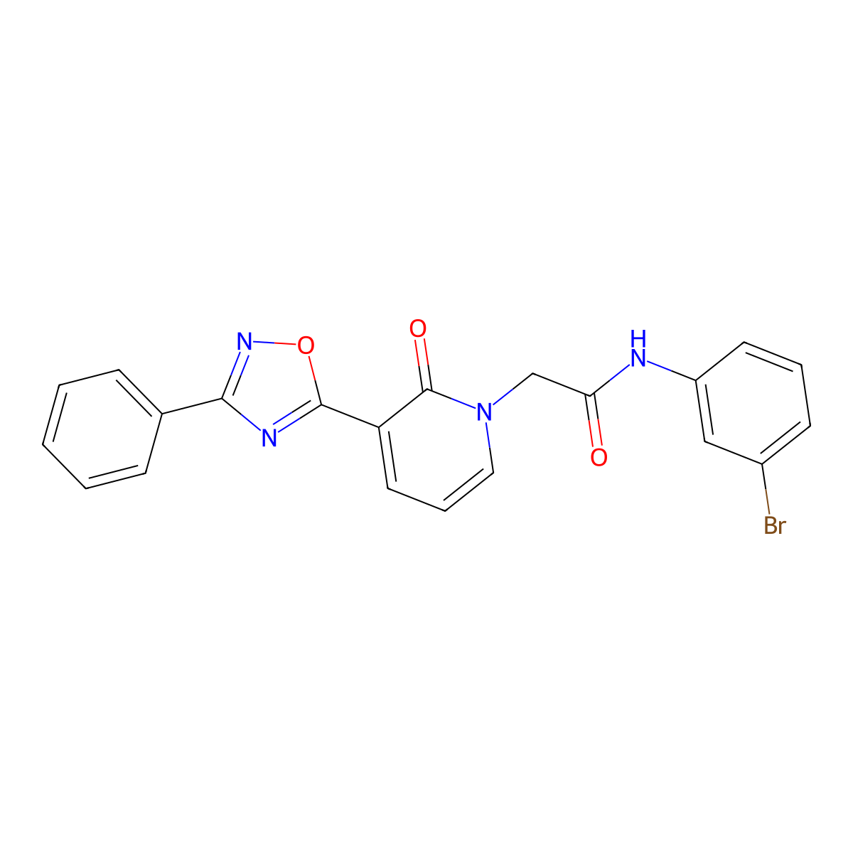 N-(3-bromophenyl)-2-[2-oxo-3-(3-phenyl-1,2,4-oxadiazol-5-yl)pyridin-1(2H)-yl]acetamide molecular structure, CAS 1105214-53-6