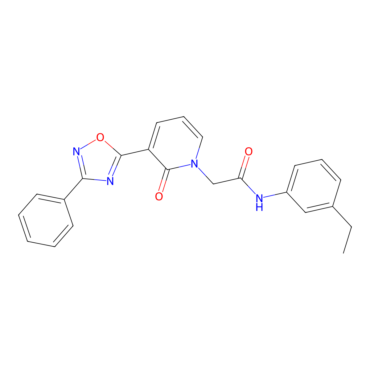 N-(3-ethylphenyl)-2-[2-oxo-3-(3-phenyl-1,2,4-oxadiazol-5-yl)pyridin-1(2H)-yl]acetamide molecular structure, CAS 1105214-58-1