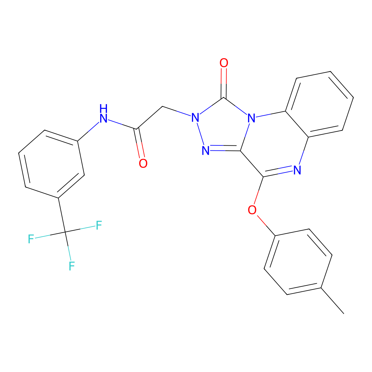 2-[4-(4-methylphenoxy)-1-oxo-1H,2H-[1,2,4]triazolo[4,3-a]quinoxalin-2-yl]-N-[3-(trifluoromethyl)phenyl]acetamide molecular structure, CAS 1105214-59-2
