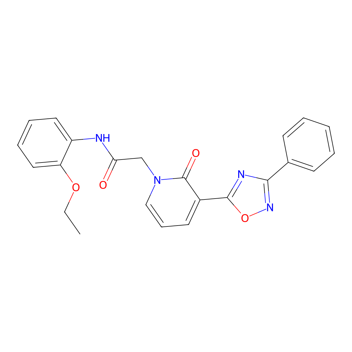 N-(2-ethoxyphenyl)-2-[2-oxo-3-(3-phenyl-1,2,4-oxadiazol-5-yl)pyridin-1(2H)-yl]acetamide molecular structure, CAS 1105214-63-8