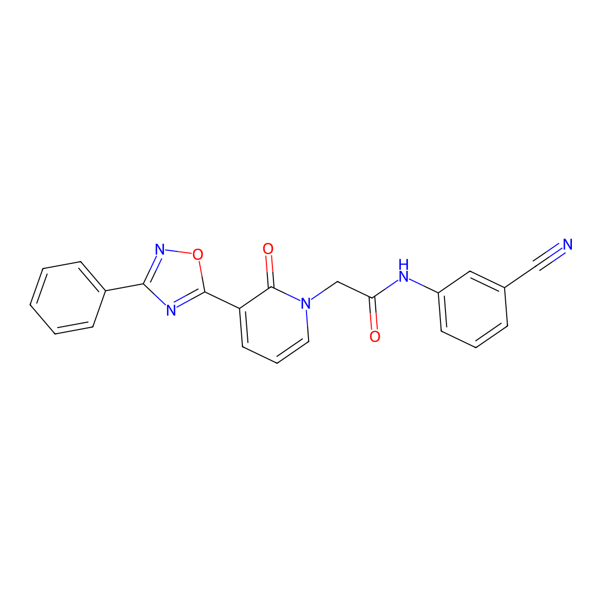 N-(3-cyanophenyl)-2-[2-oxo-3-(3-phenyl-1,2,4-oxadiazol-5-yl)pyridin-1(2H)-yl]acetamide molecular structure, CAS 1105214-71-8